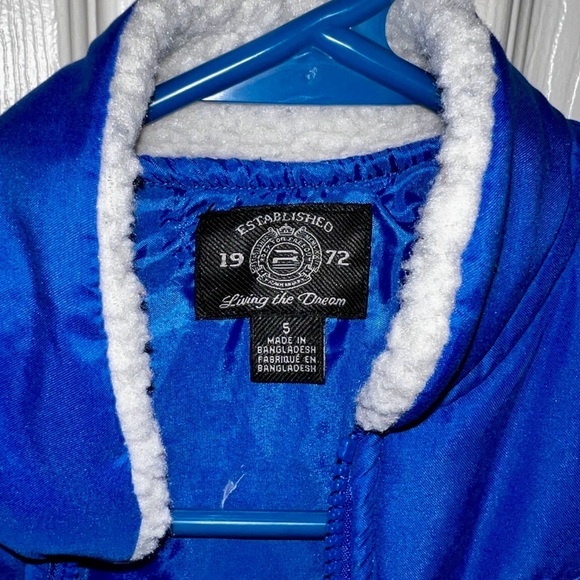 Buffalo David Bitton Boy's 5 Blue Puffer Vest Pockets With Snaps Polyester Zip - Picture 4 of 4